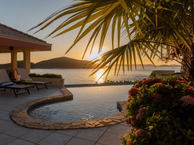 Villa pool at sunrise