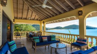 Patio overlooking the ocean.